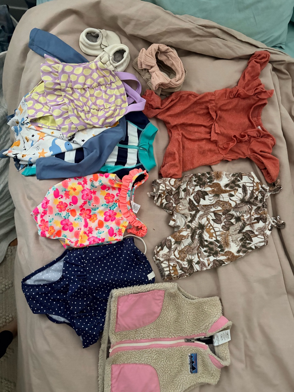 Baby Swim One Piece Lot, Assorted Colors - Floral, Navy, Coral, Patterned